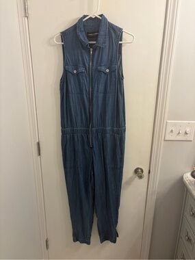 Casual Denim Jumpsuit - Blue